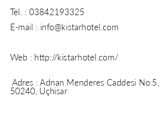Kstar Cave Hotel iletiim bilgileri